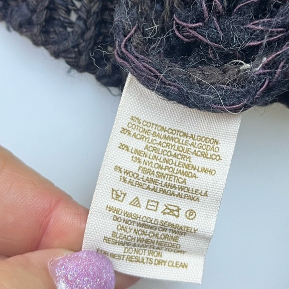 Free People Navy Multicolor Knit Pullover Sweater N274-46 - Picture 4 of 6